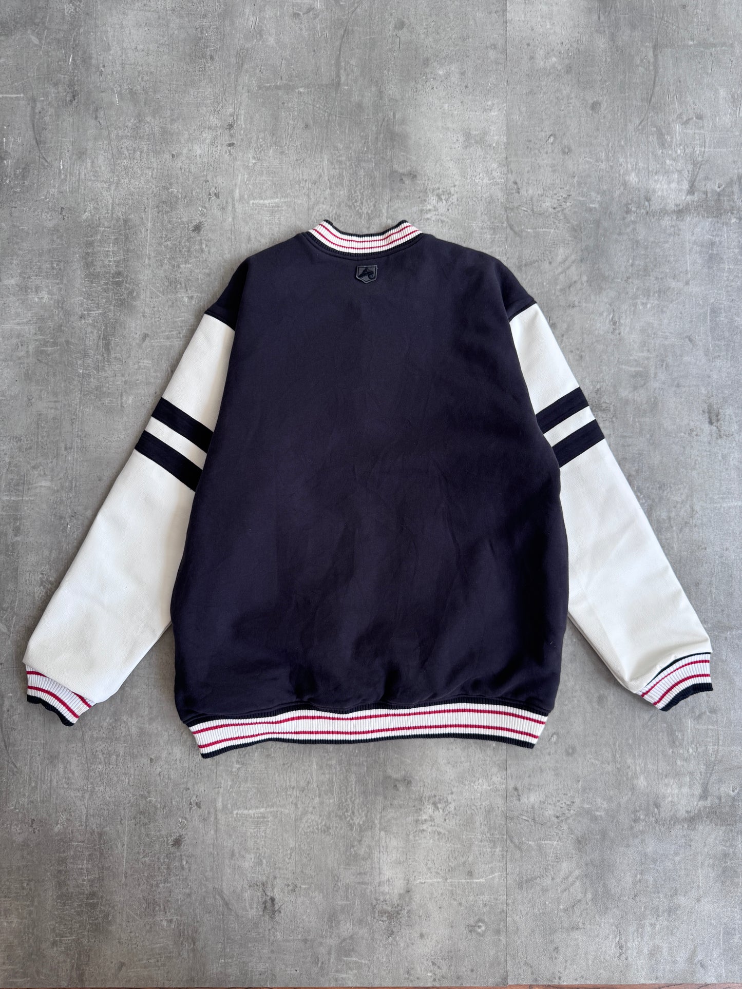 Avirex Hybrid Spellout Leather Varsity Jacket