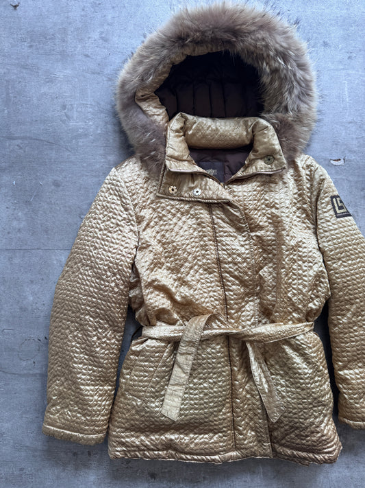 Versace Gold Quilted Parka Jacket