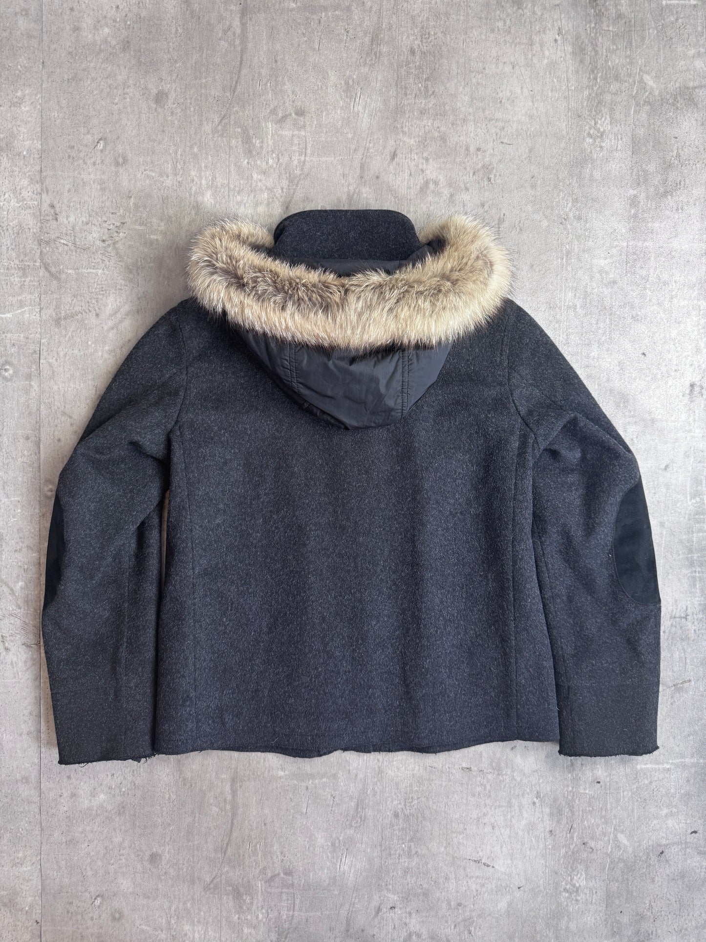 A/W 2006 Prada Grey Fox Fur Wool Modular Jacket