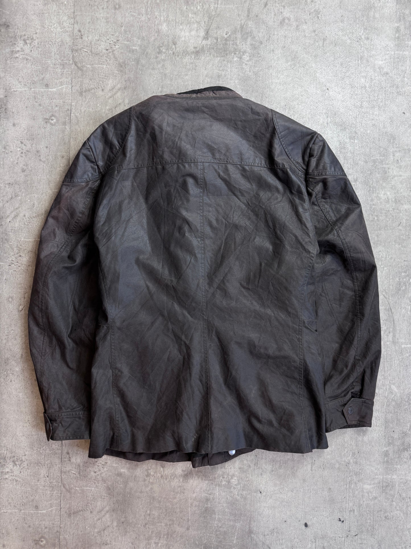 Gucci 4 Pocket Brown Waxed Cafe Racer Jacket