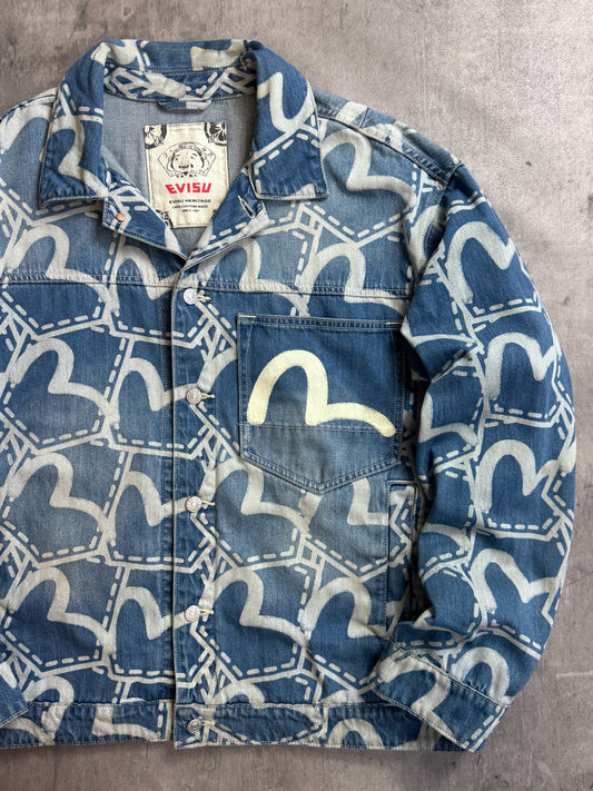 Evisu Heritage Diacock Print Denim Jacket