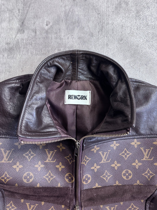 VT Rework: Louis Vuitton Monogram Brown Cropped Leather Jacket