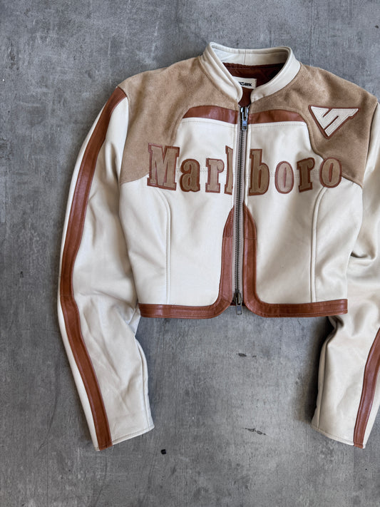 VT Rework: Marlboro Suede Leather Cropper Racer Jacket