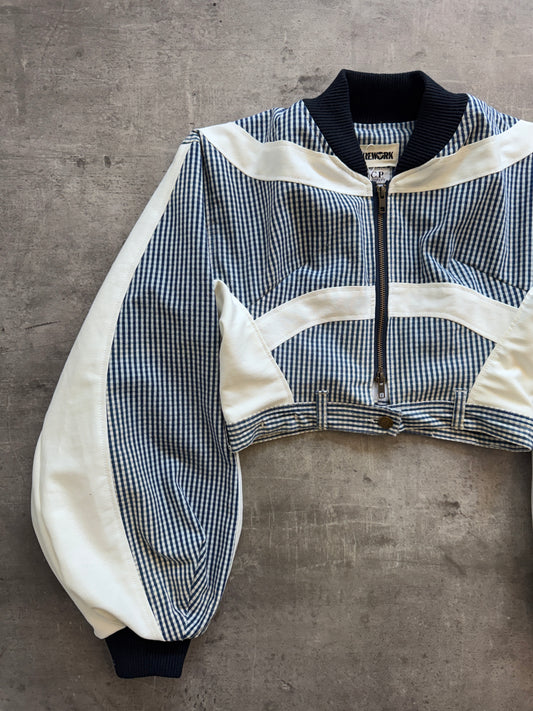 VT Rework: C.P.Company Gingham Plaid Oversized Sleeve Crop Blouson