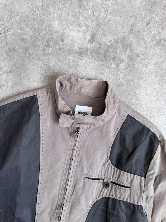 Moschino Resin Coated Panelled Moto Blouson