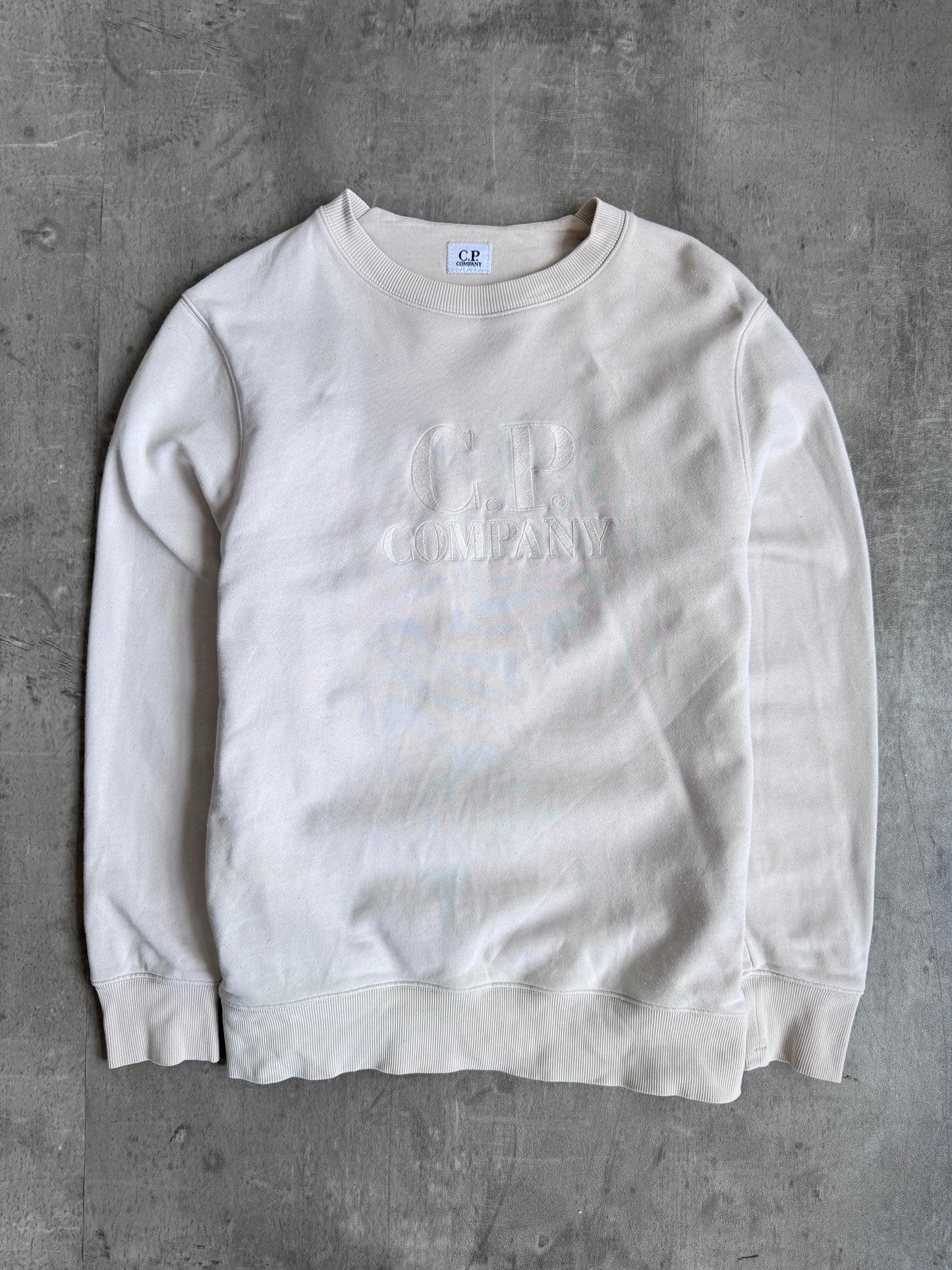 C.P. Company Beige Logo Embroidered Sweatshirt