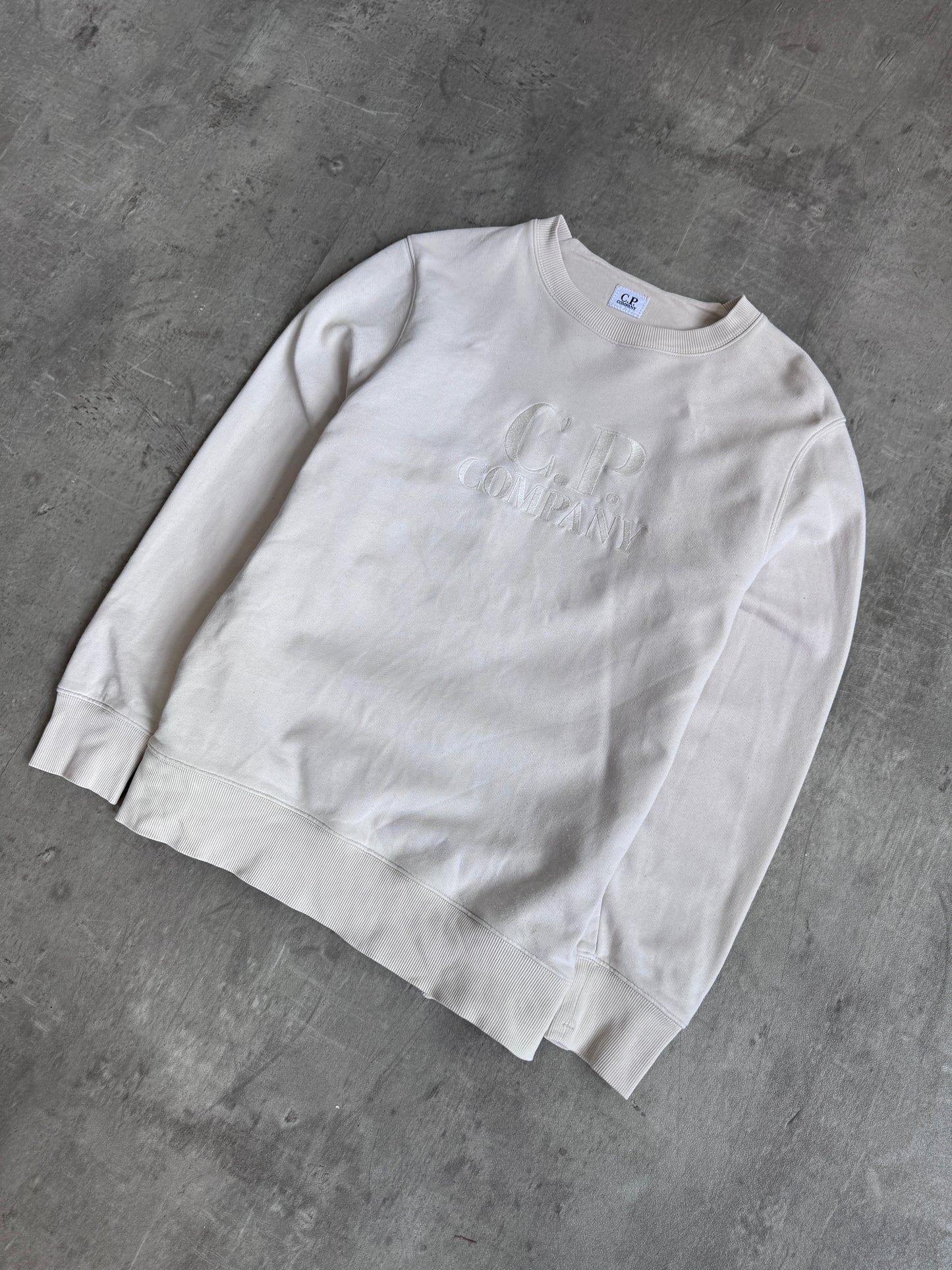 C.P. Company Beige Logo Embroidered Sweatshirt