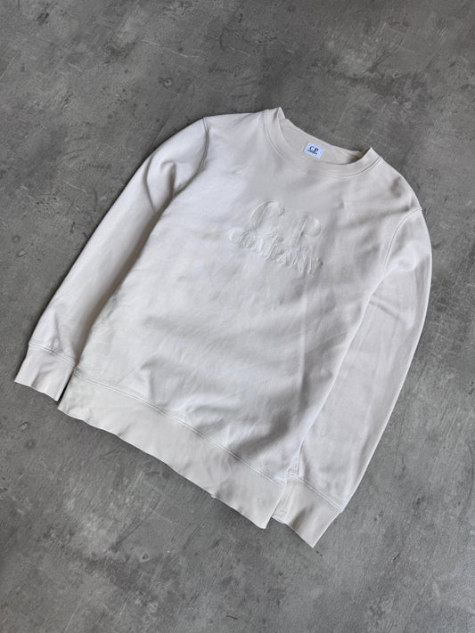 C.P. Company Beige Logo Embroidered Sweatshirt