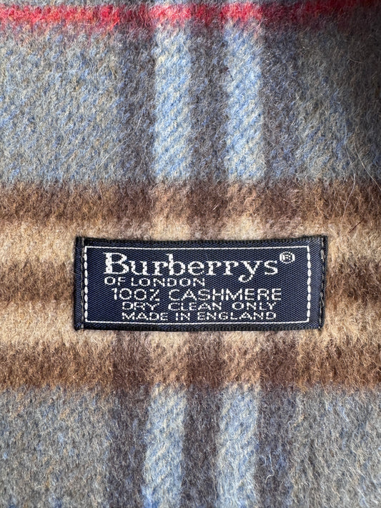 Burberry Blue Nova Check 100% Cashmere Scarf