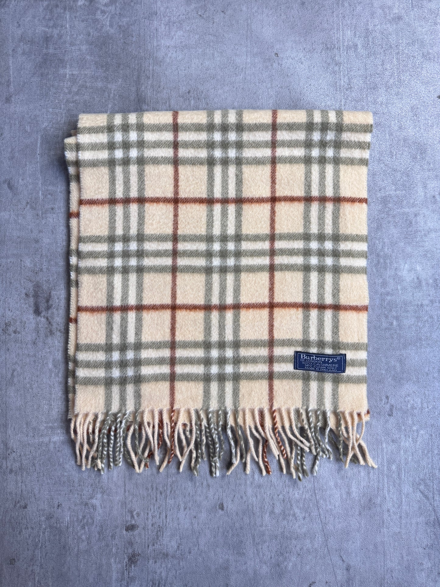 Burberry Yellow Nova Check 100% Cashmere Scarf
