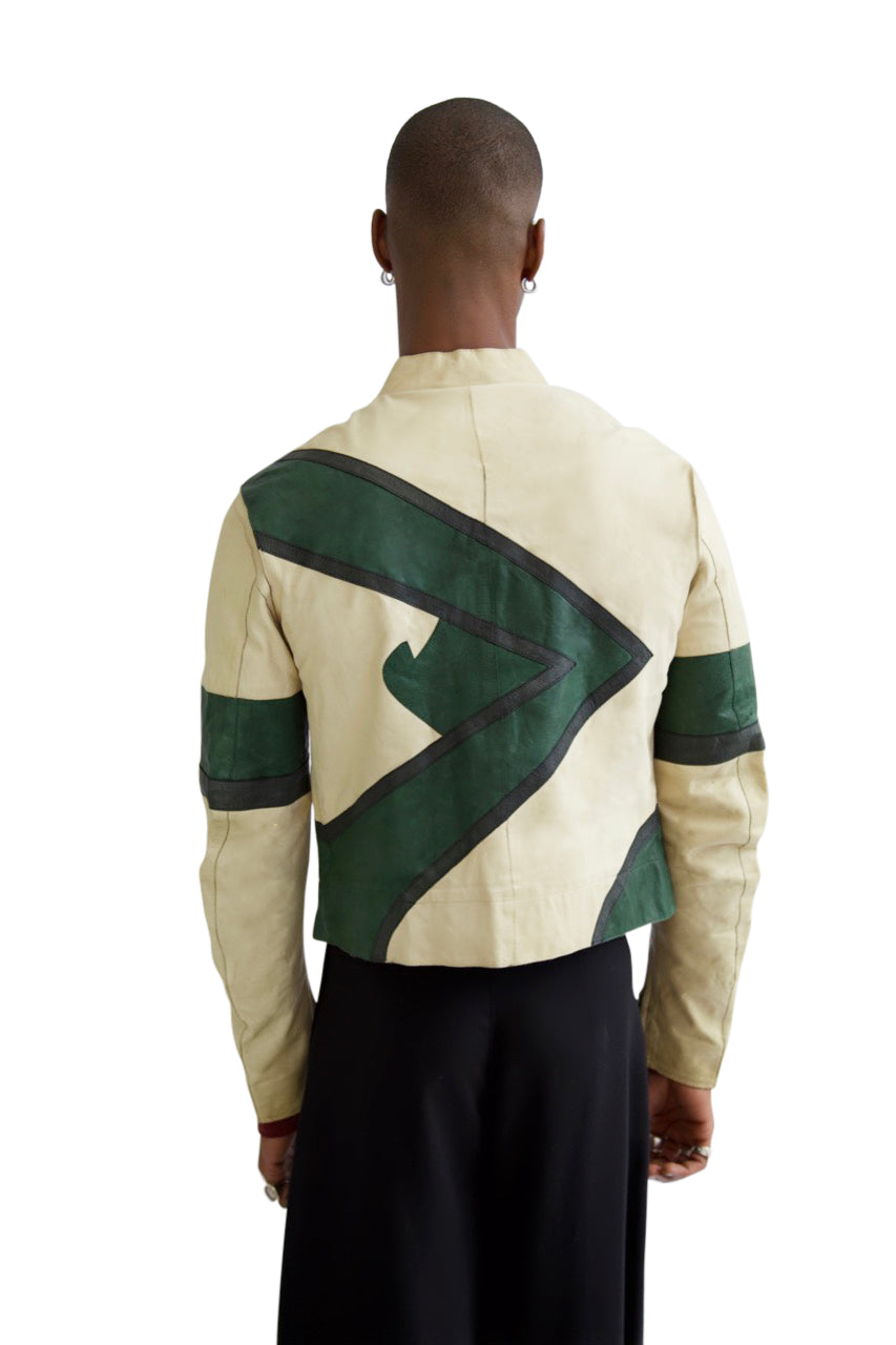 S/S 2005 Giorgio Armani Abstract Double Ended Leather Jacket