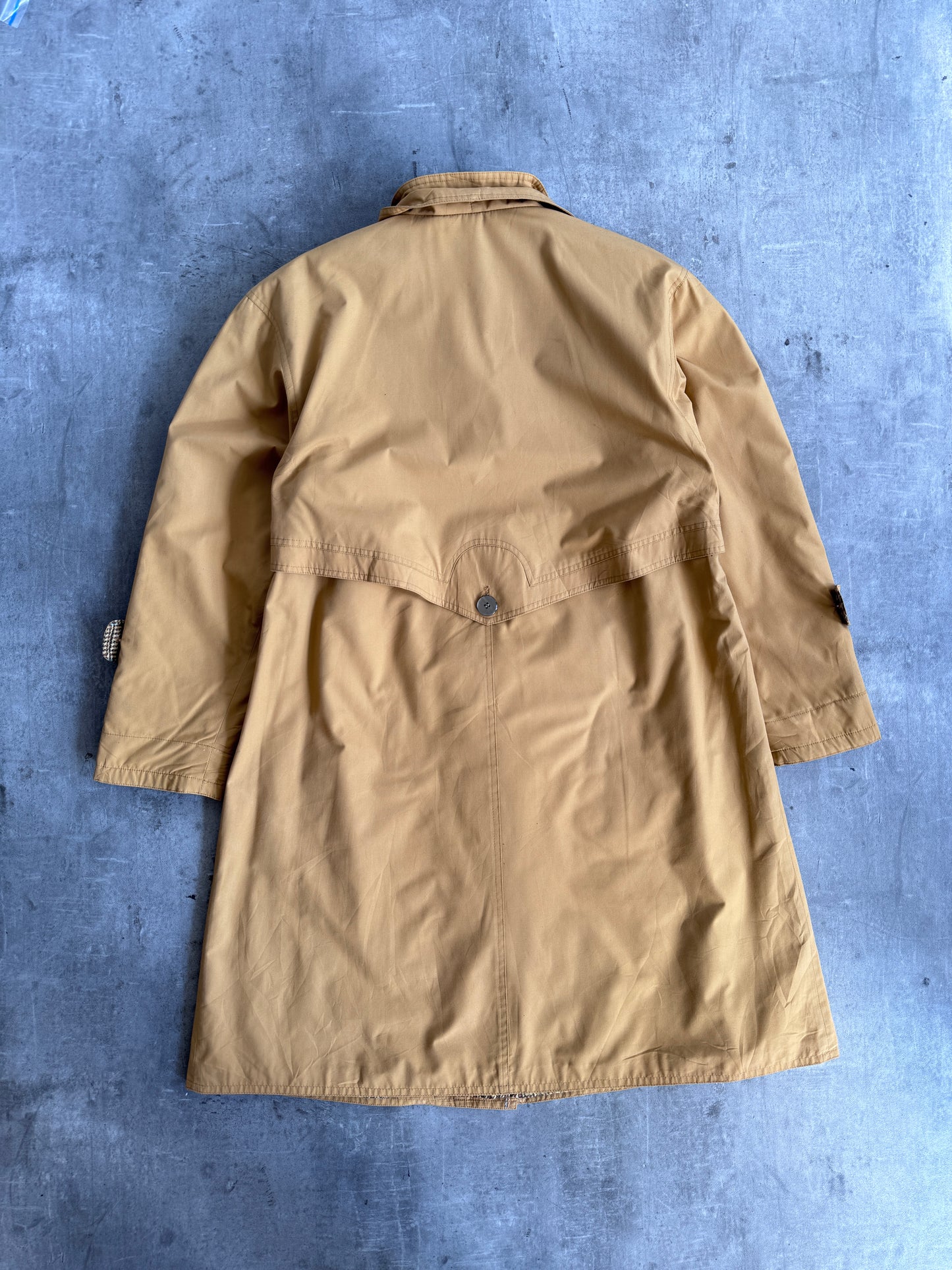 Christian Dior Mustard Herringbone Lined Overcoat