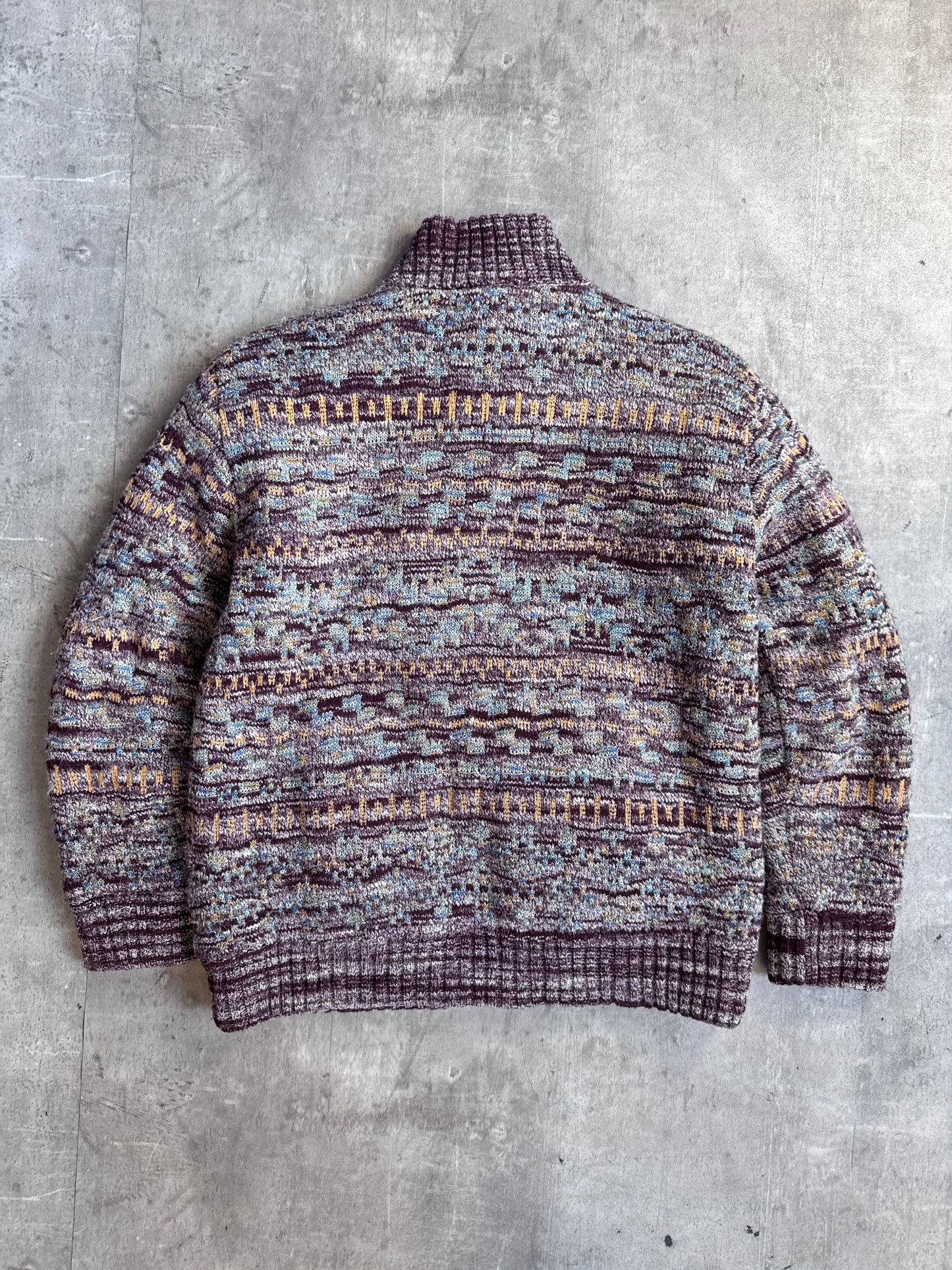 Missoni Multi Patterned Quilted Knit Sweater Jacket