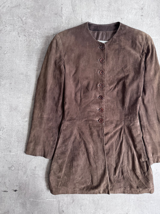 Emporio Armani Collarless Suede Jacket