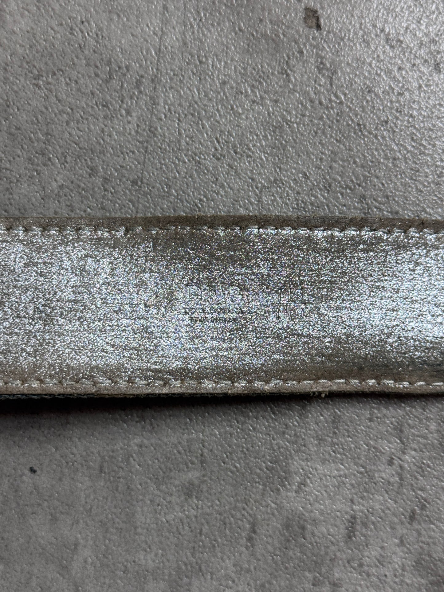 D&G Monogram Blue Denim Loop Belt