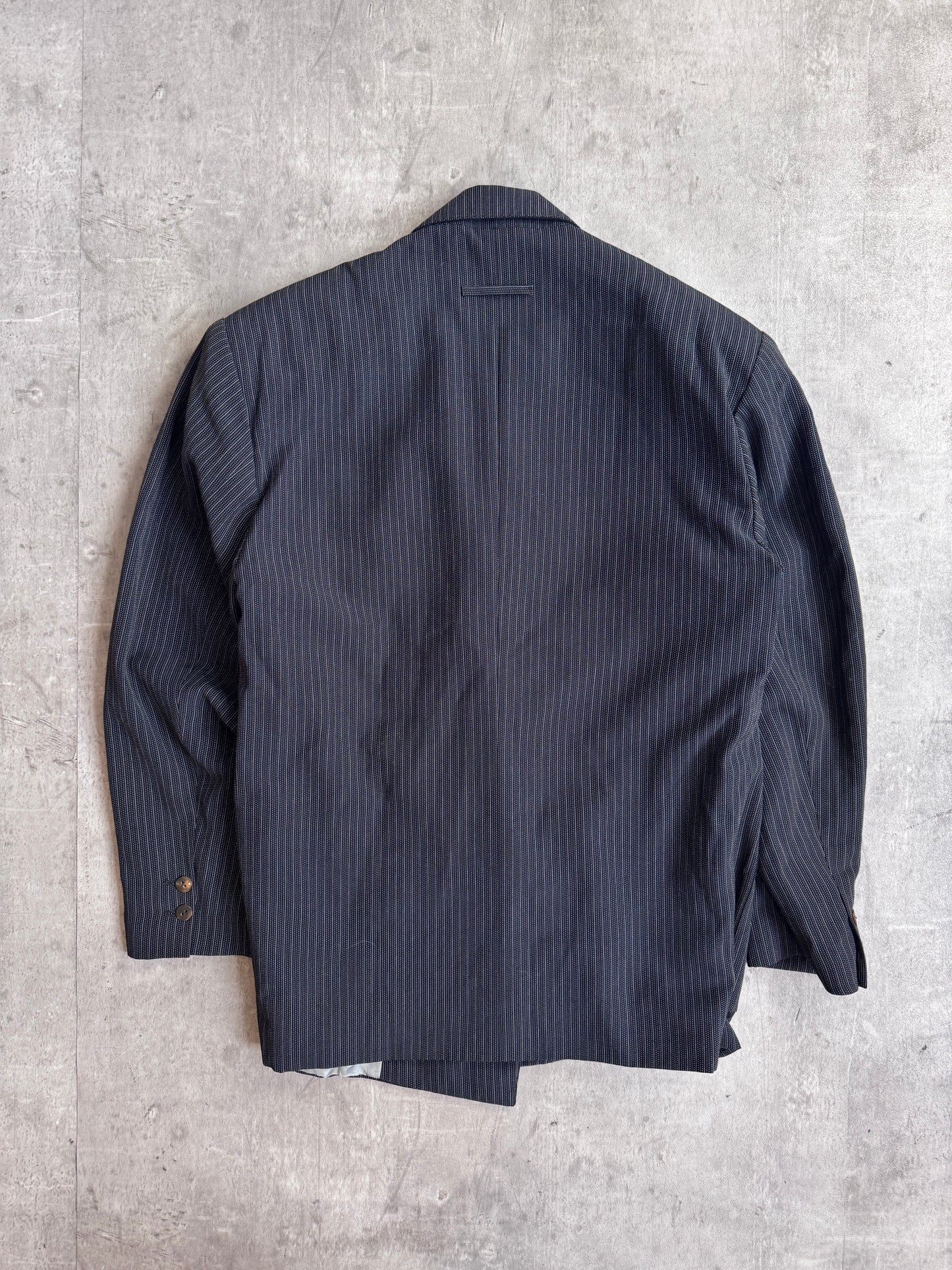 1980's JPG Low Cut Pinstripe Double Breasted Blazer