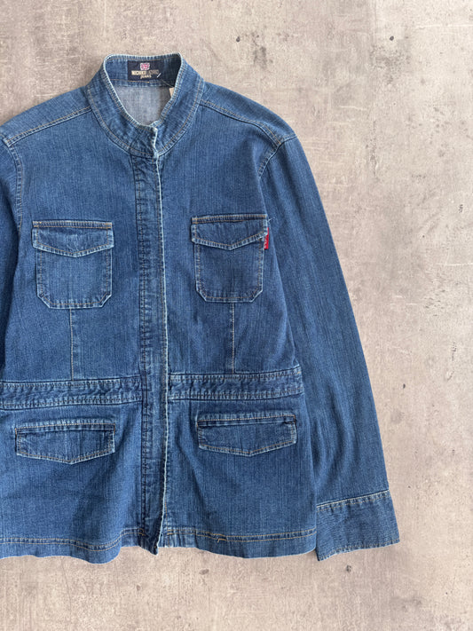 Michiko Jeans Blue Denim Multipocket Utility Jacket