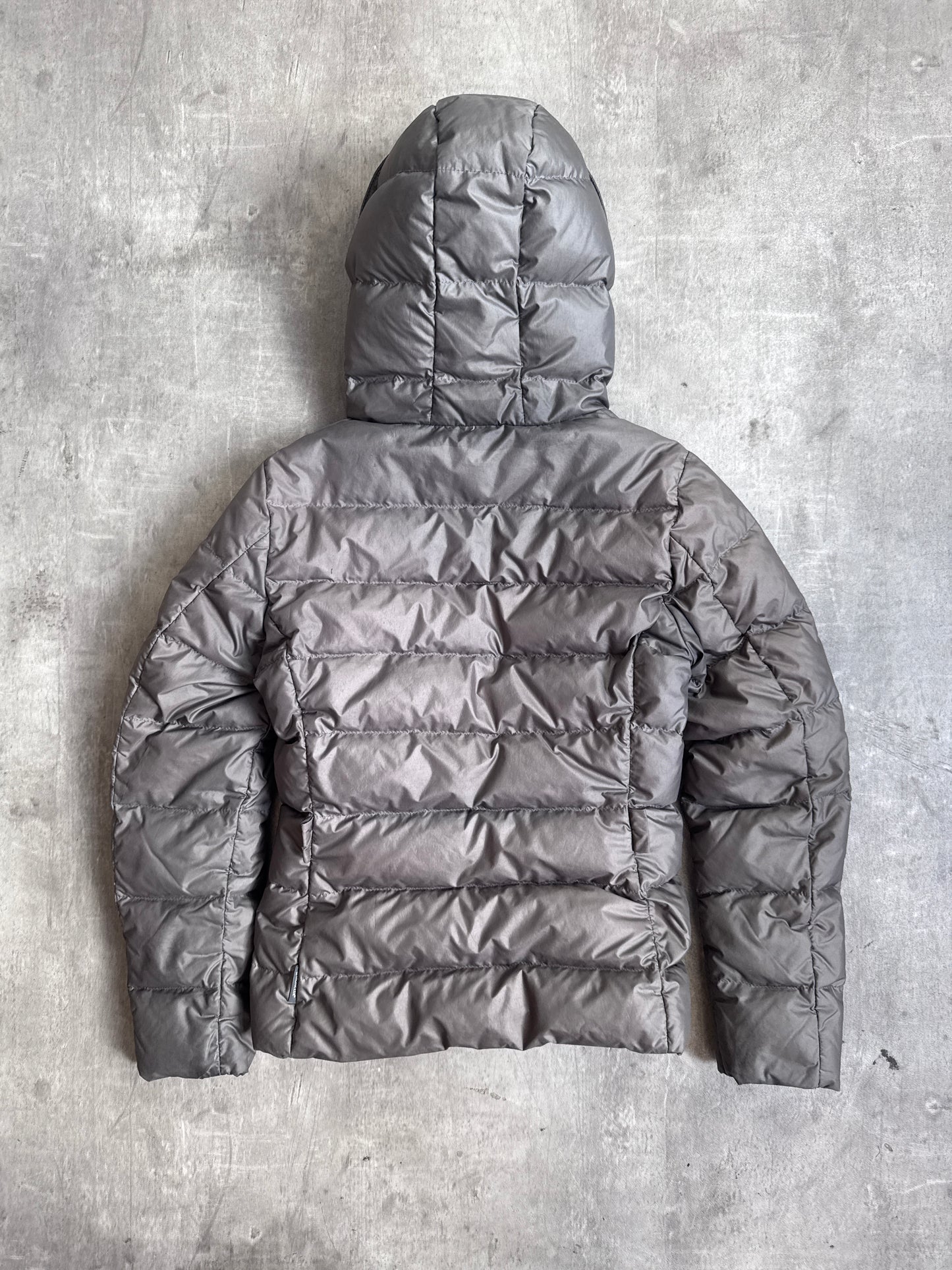 Moncler Grey Full Zip Down Hooded Puffer Jacket