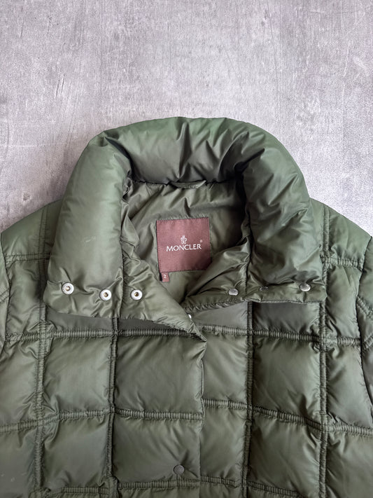Moncler Grid Down Khaki Green Puffer Jacket