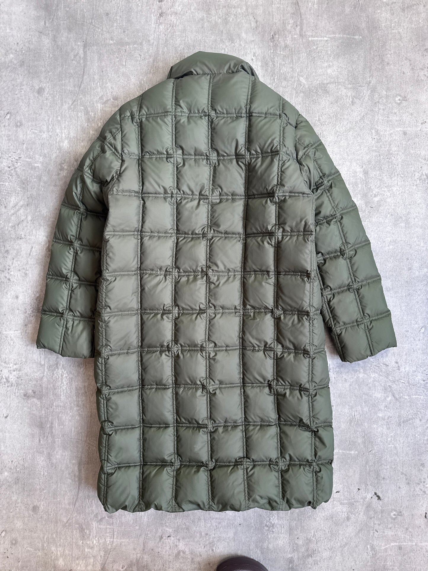 Moncler Grid Down Khaki Green Puffer Jacket