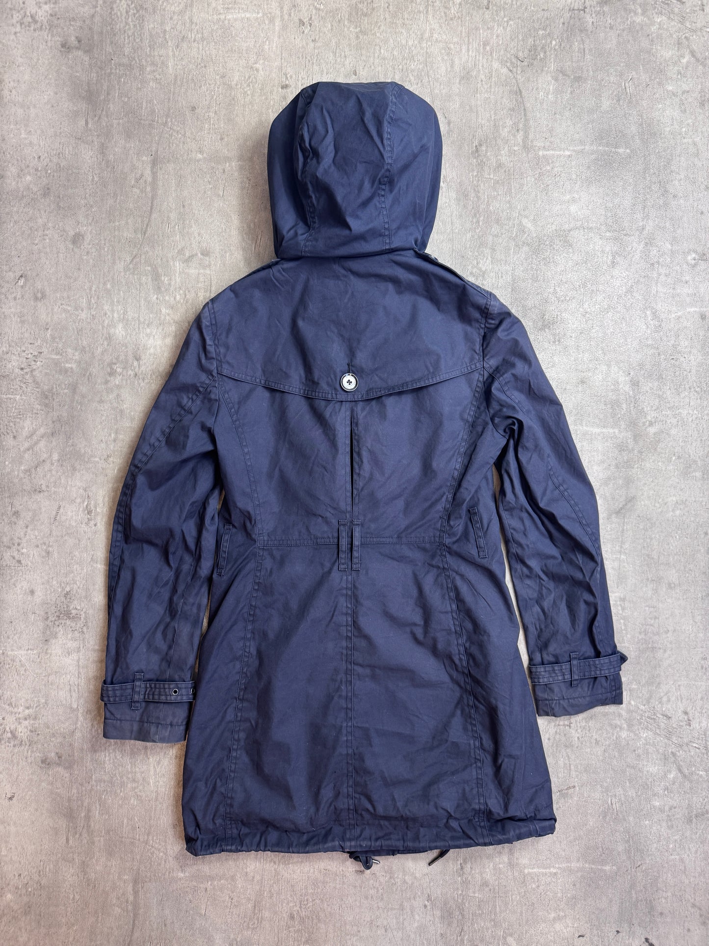 Burberry Navy Hooded Cotton Twill Parka Jacket
