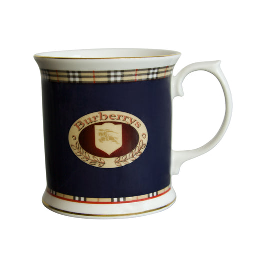 Burberry Navy China Mug and Saucer