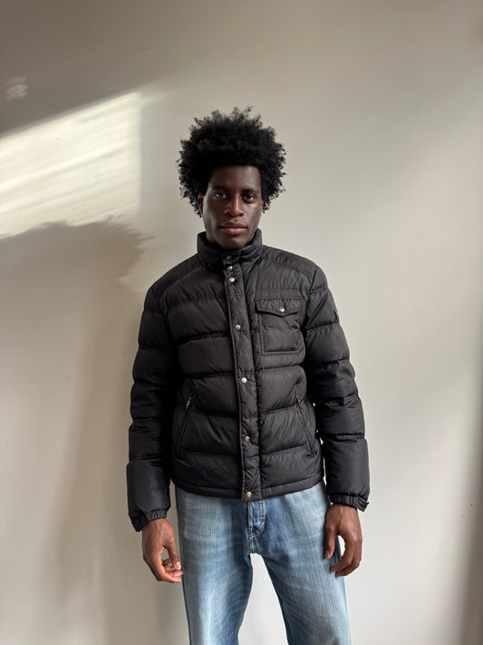 2017 Prada Plaque Logo Black Down Puffer Jacket