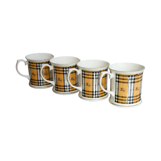 Burberry Beige Nova Check China Mug (Set of 4)