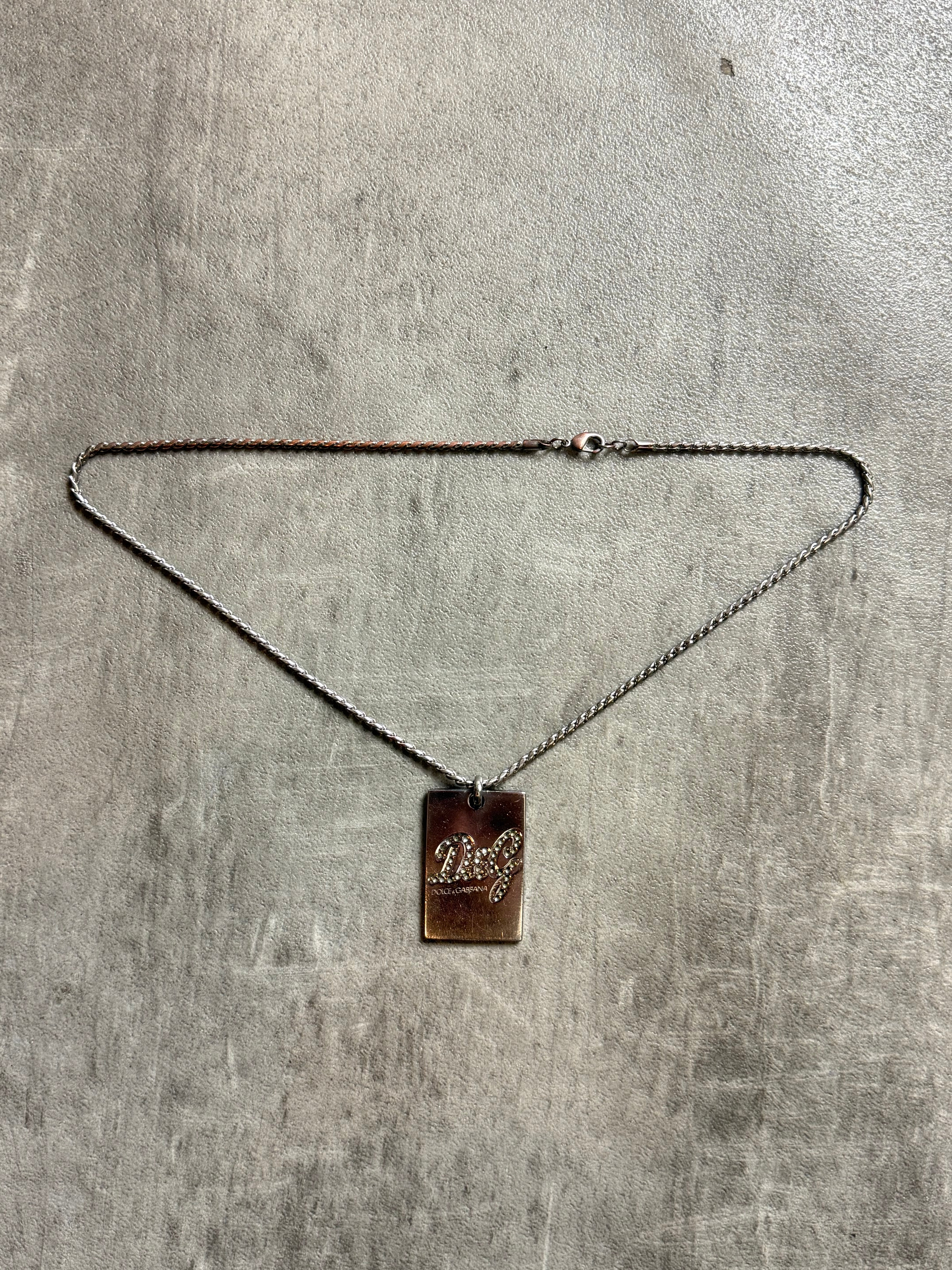 D&G Logo Dog Tag Necklace – Vintage