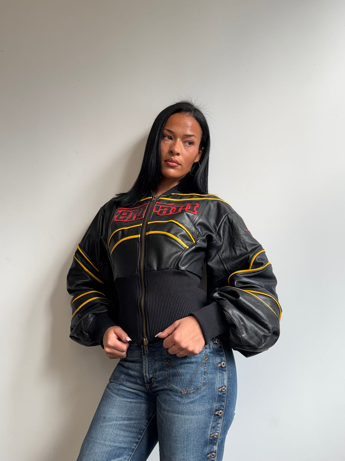 VT Rework: Ferrari Balloon Sleeve Leather Racer Jacket