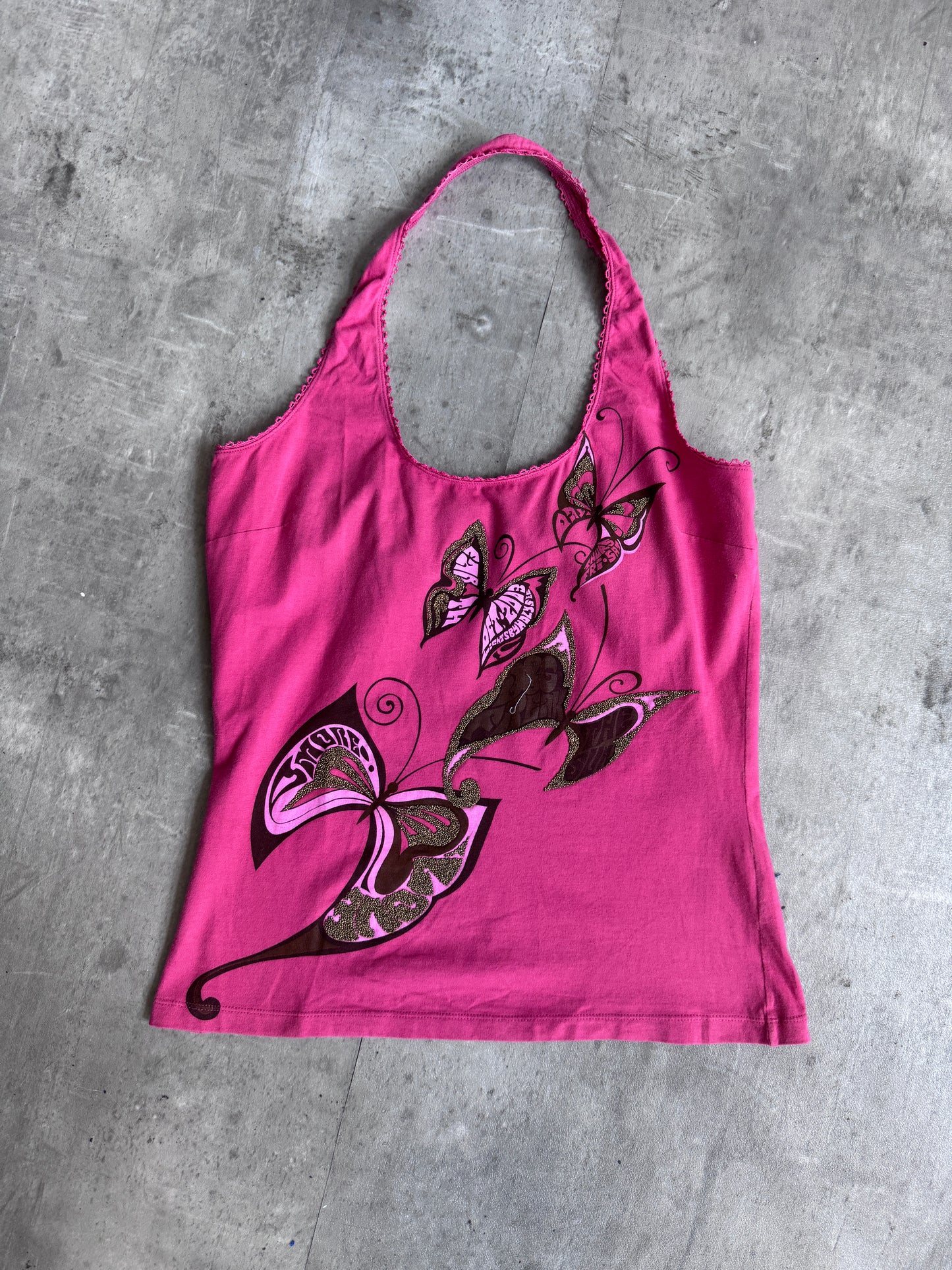 D&G Pink Abstract Collage Cami Top