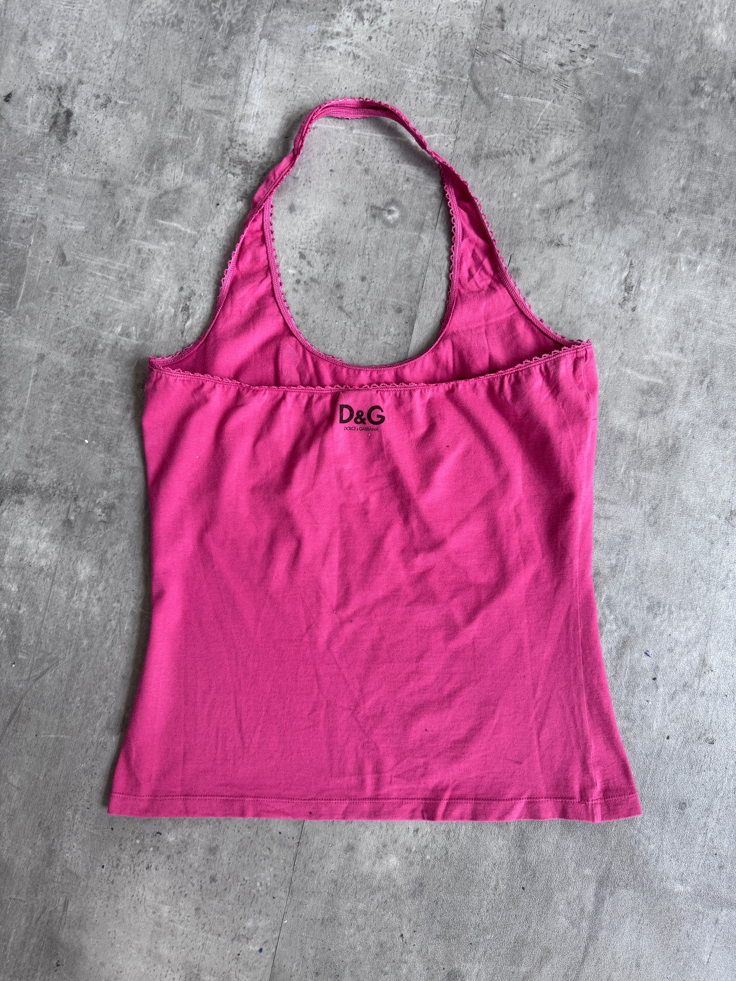 D&G Pink Abstract Collage Cami Top