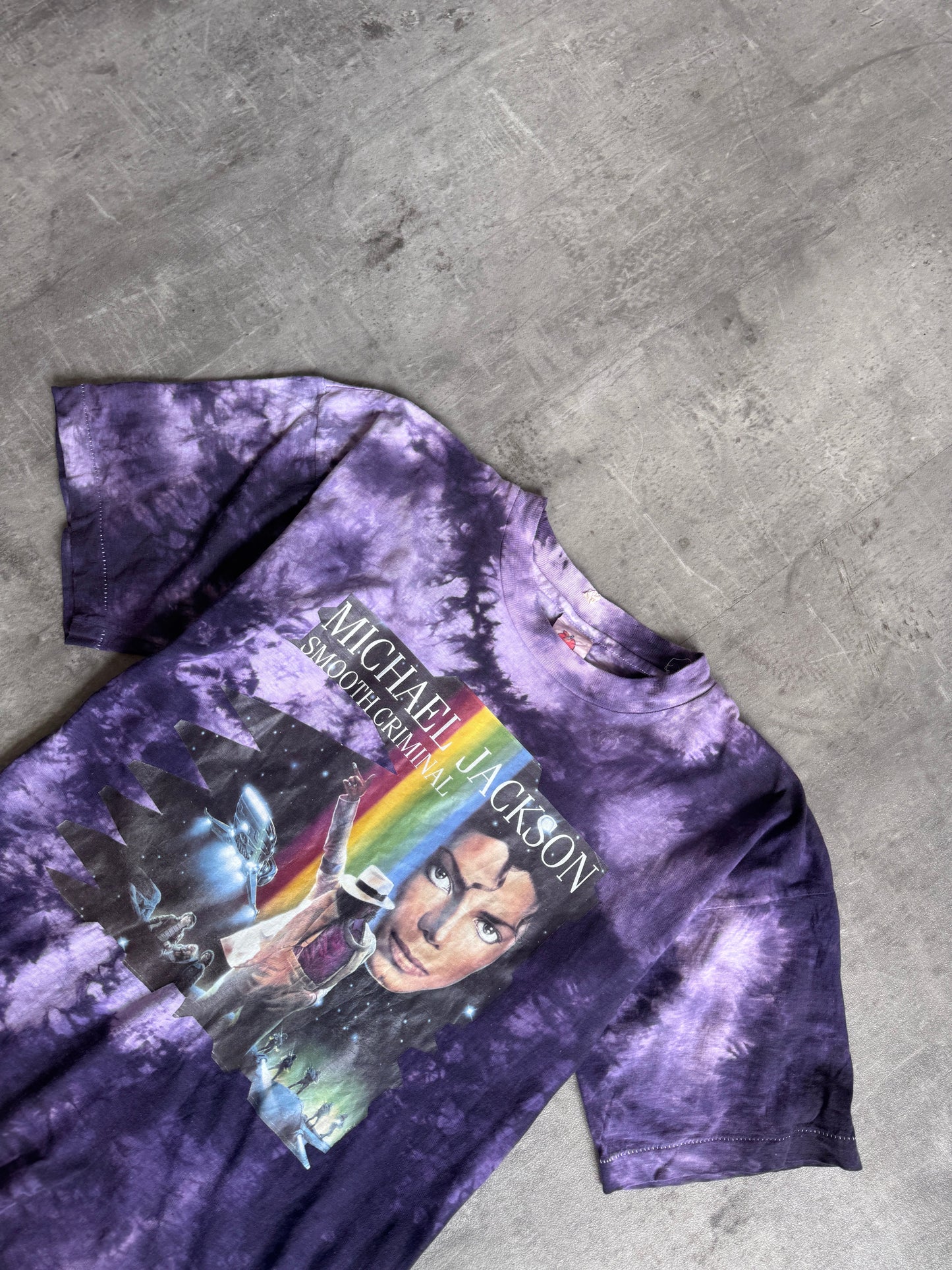 1992 Michael Jackson "Smooth Criminal" Purple Tie Die Graphic Tee