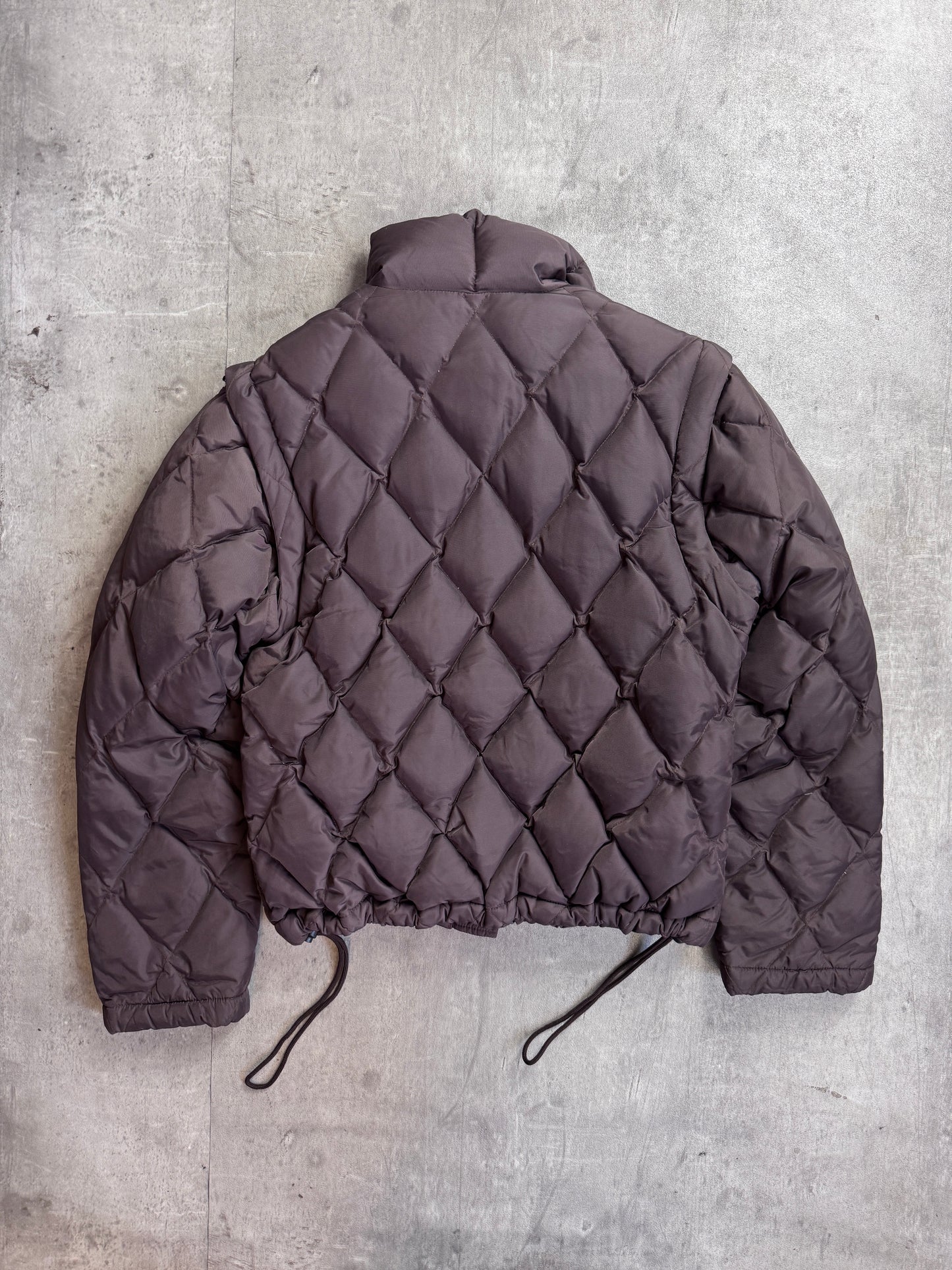 1990s Armani Modular Brown Ballistic Nylon Puffer Jacket