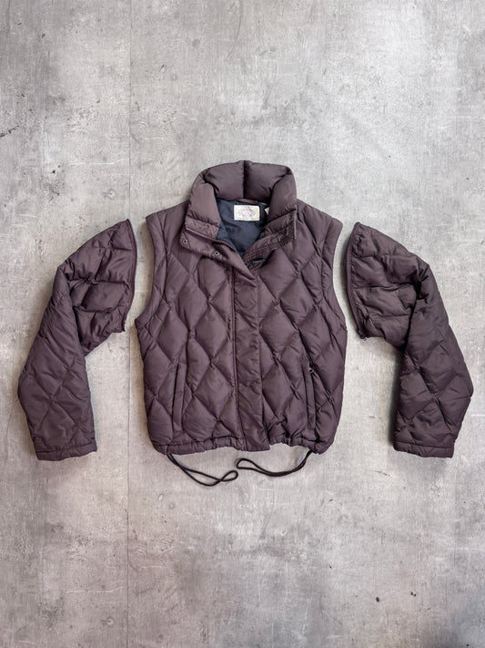 1990s Armani Modular Brown Ballistic Nylon Puffer Jacket