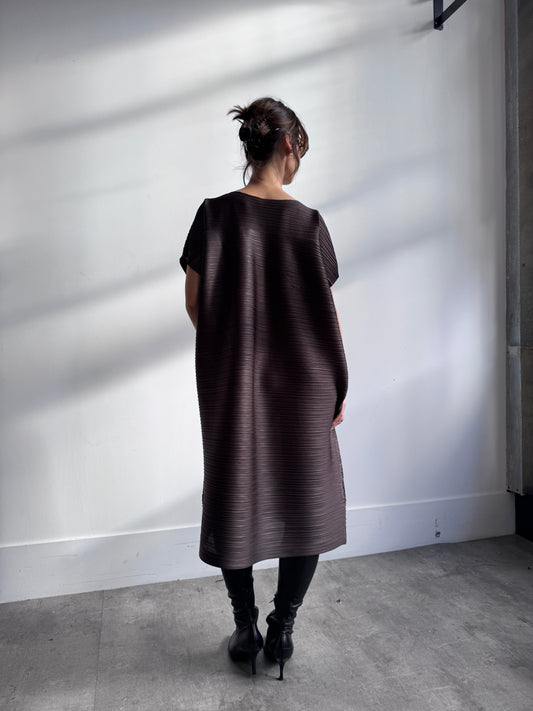 S/S 2006 Issey Miyake Brown Pleated Maxi Dress