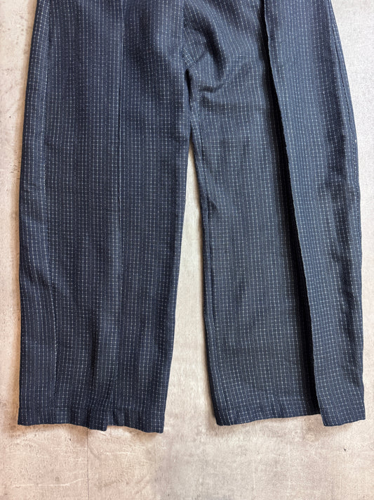 VT Rework: Pleated Pinstriped Navy Trousers