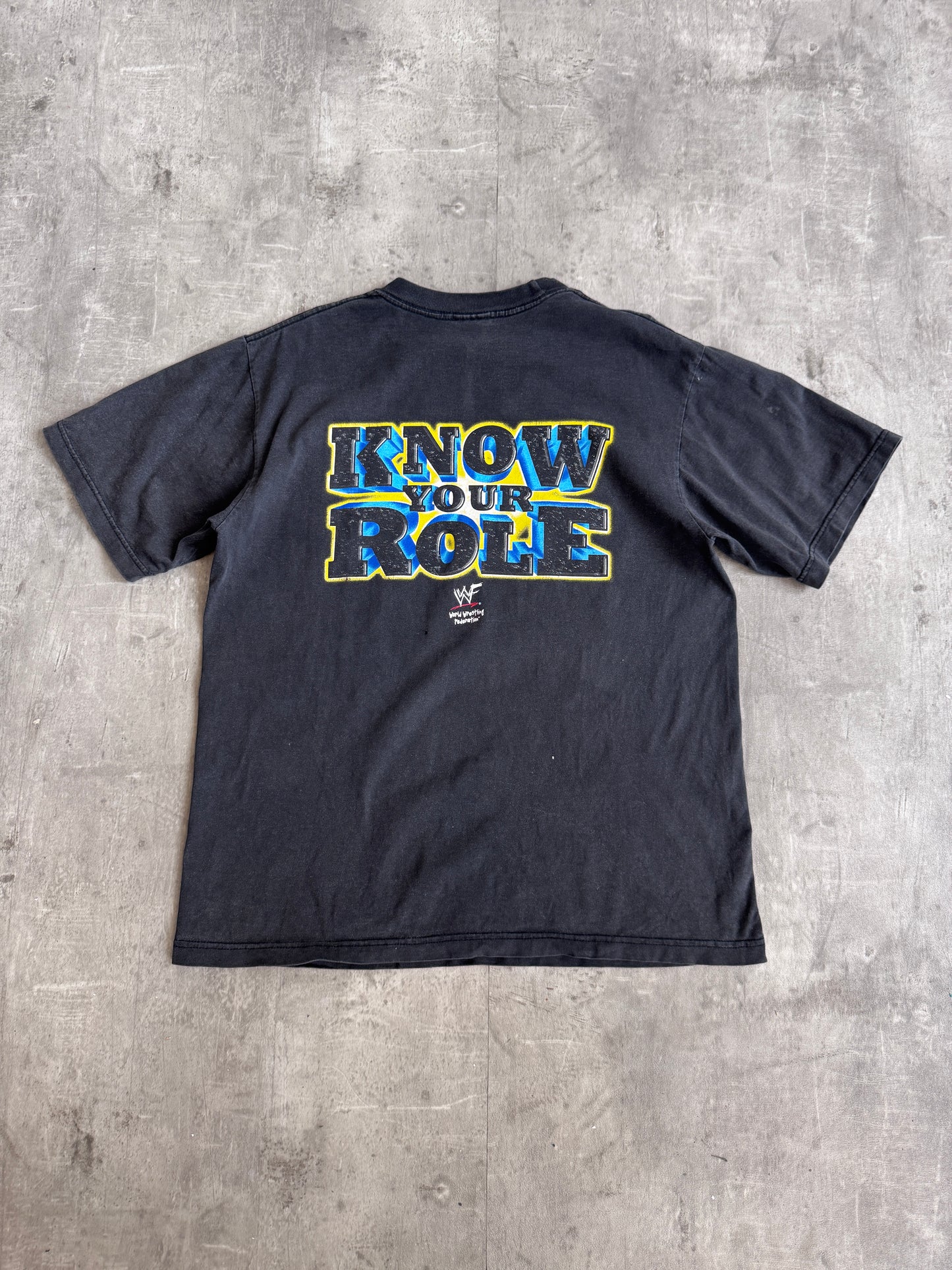 2001 "The Rock GR8 One" Washed Black Graphic Tee