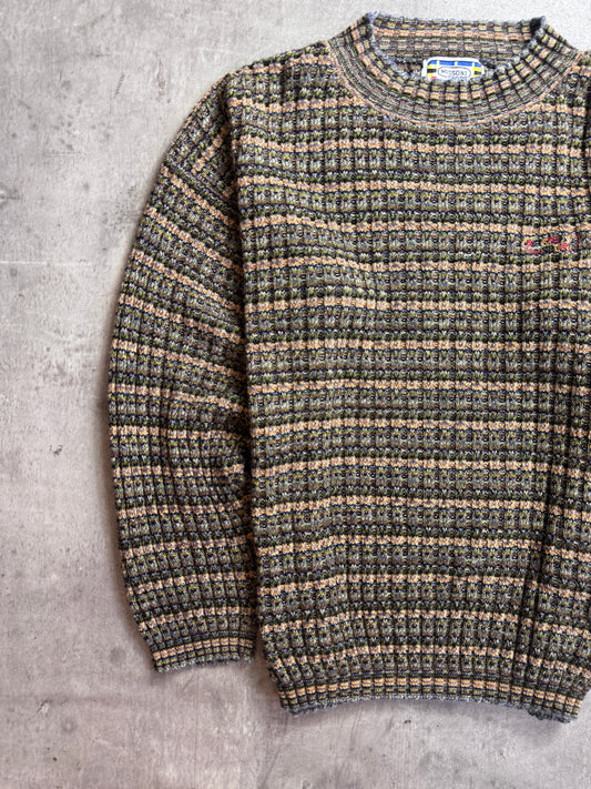 Missoni Sport Mock Neck Abstract Intarsia Knit Sweater