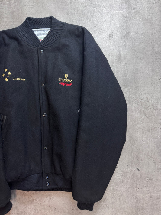1990's Guinness Wool Felt Australia Quilted Varsity Jacket