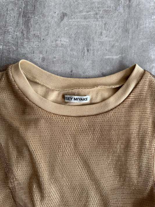 Issey Miyaki Mesh Layered Bubble Hem Tank Top