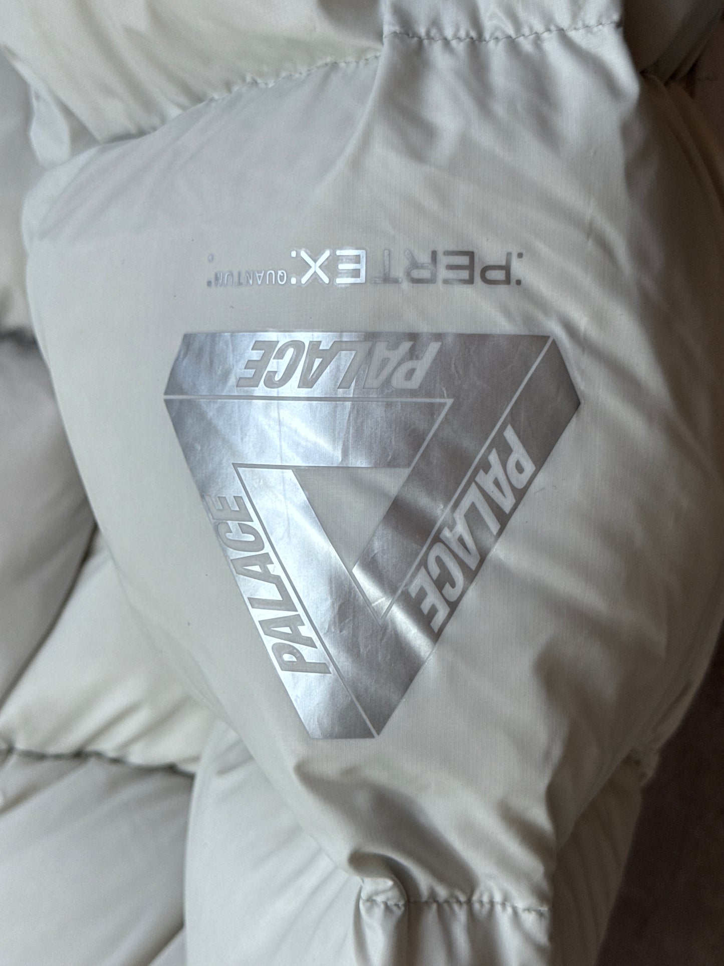 Palace Peretex Opaque Balaclava Fleece Lined Hood Grey Contract Duck Feather Puffer Jacket