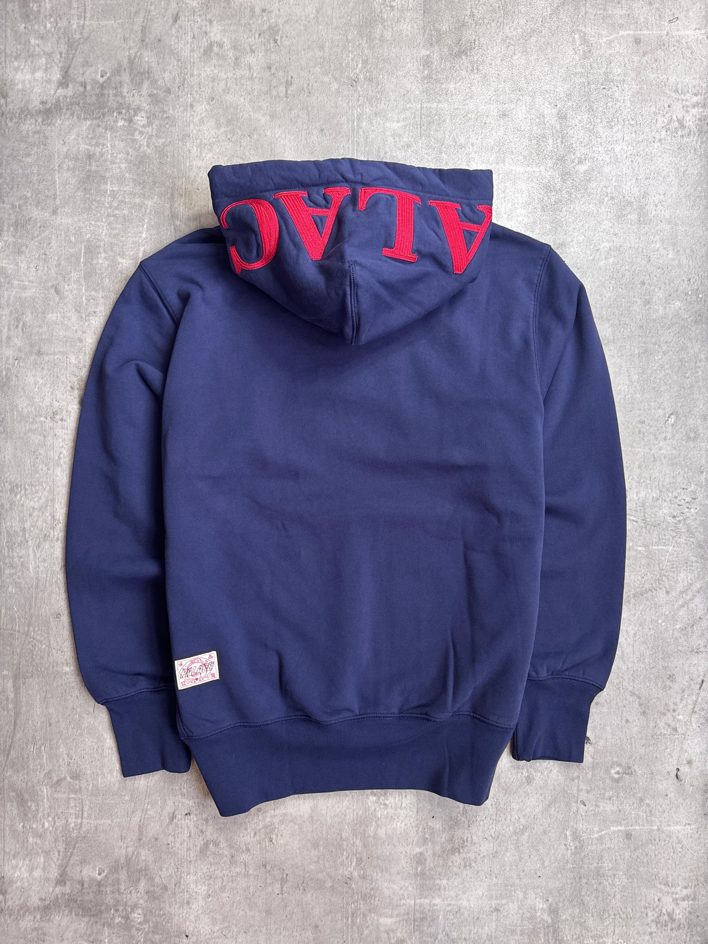Palace x Evisu 00s Seagull Navy Cotton Red Embroidered Logo Hoodie