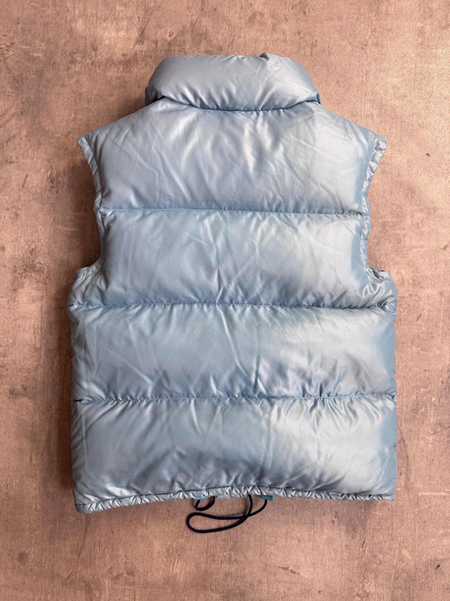 Moncler Light Blue Stand Collar Full Zip Hivette Puffer Gilet