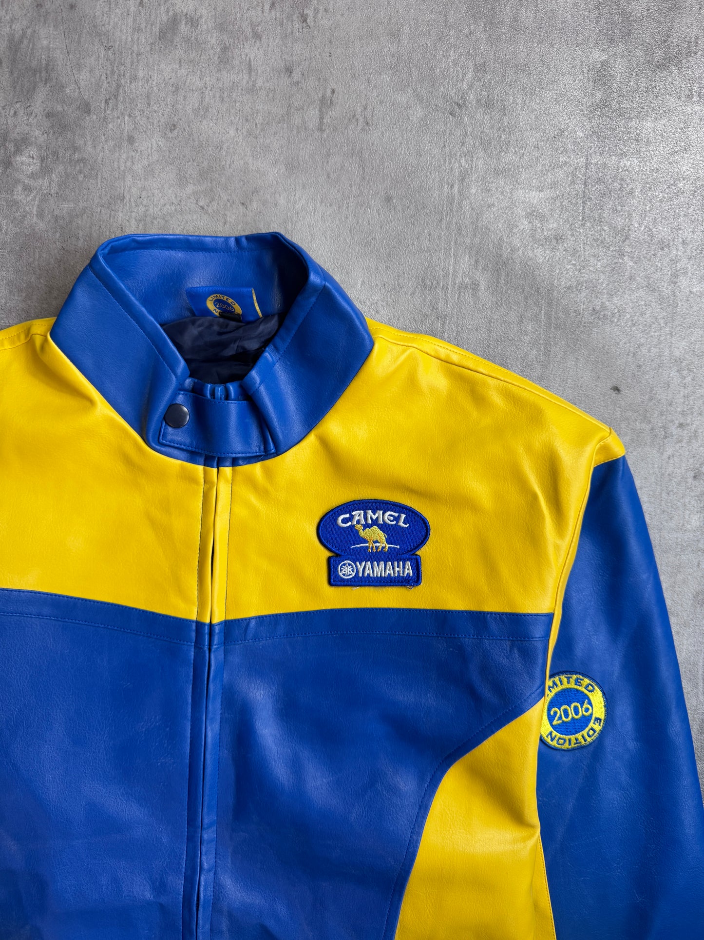 Camel Yamaha 2006 Colour Block Racing Leather Jacket