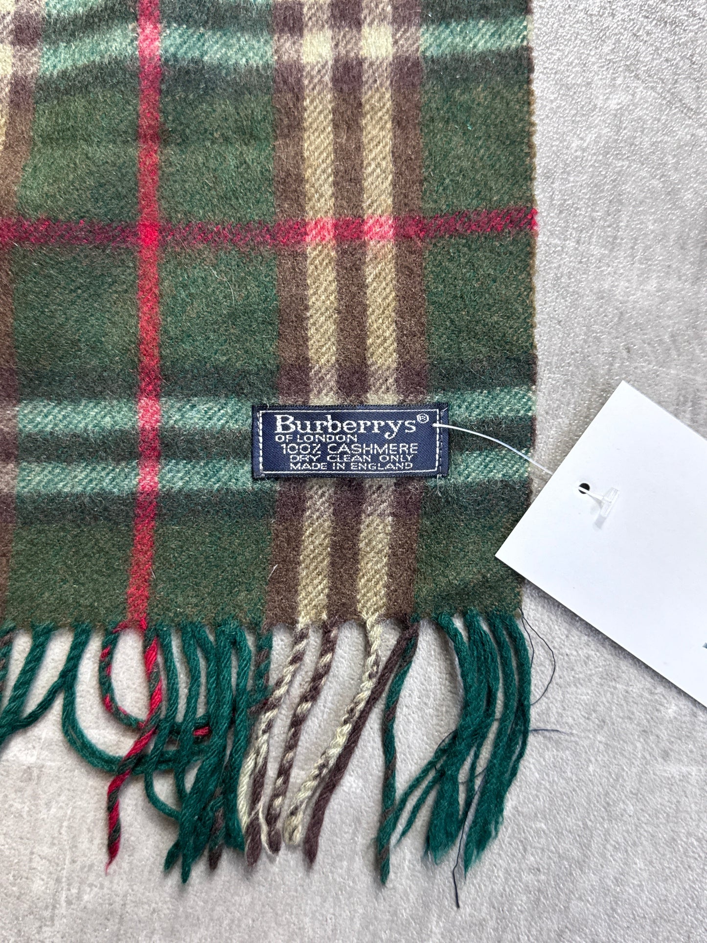 Burberry Bottle Green Nova Check Cashmere Scarf