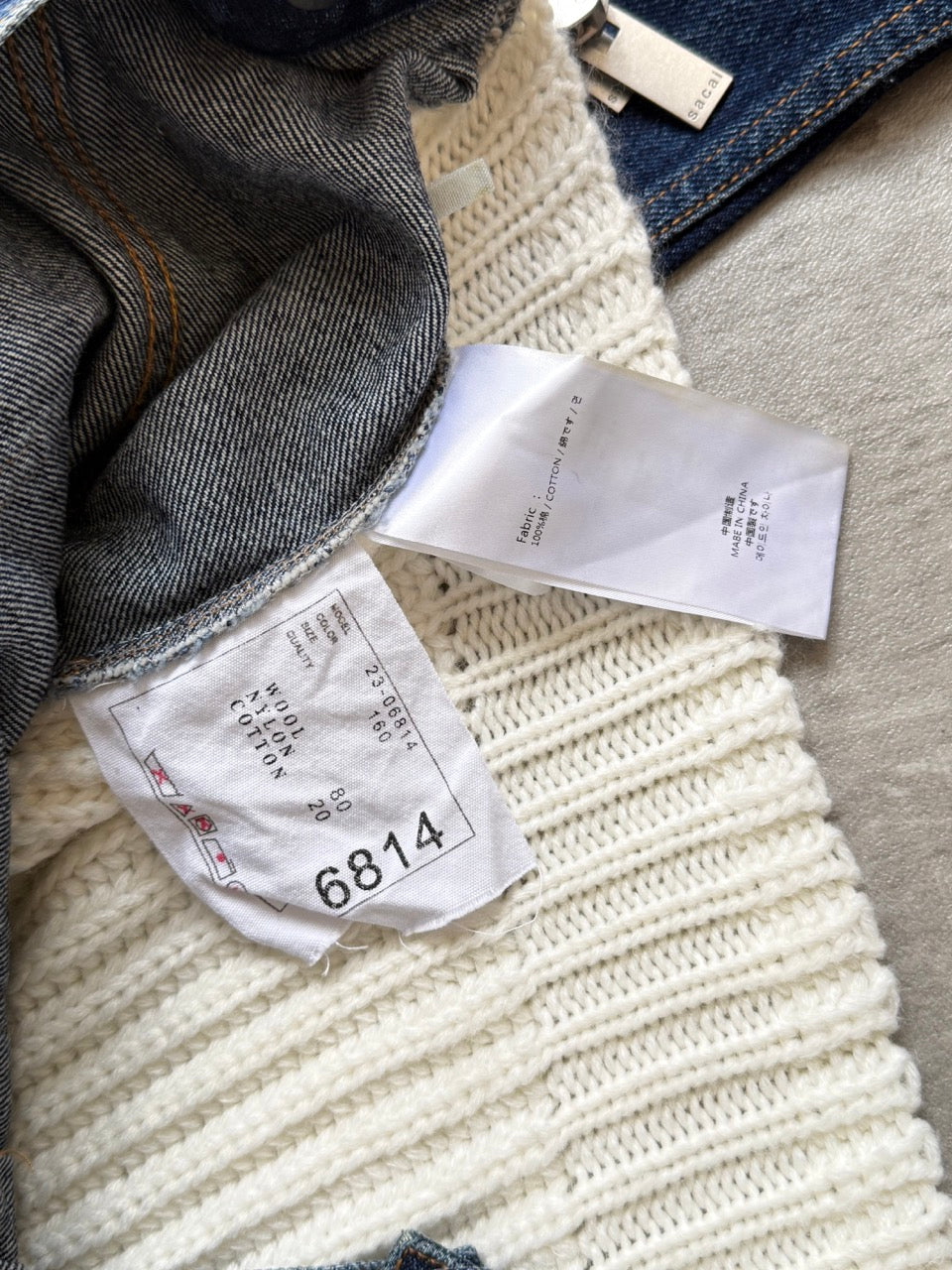 Sacai Knit Denim Asymmetrical Jacket