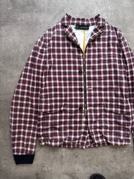 DSquared2 Red Check Zip Blouson