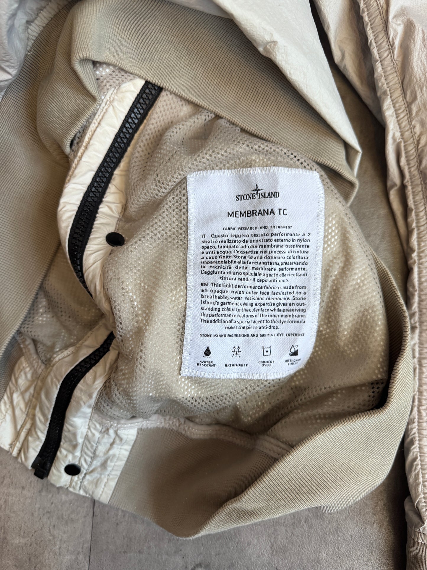 S/S 2013 Stone Island Ivory Membrana TC Jacket (Sold As Seen)