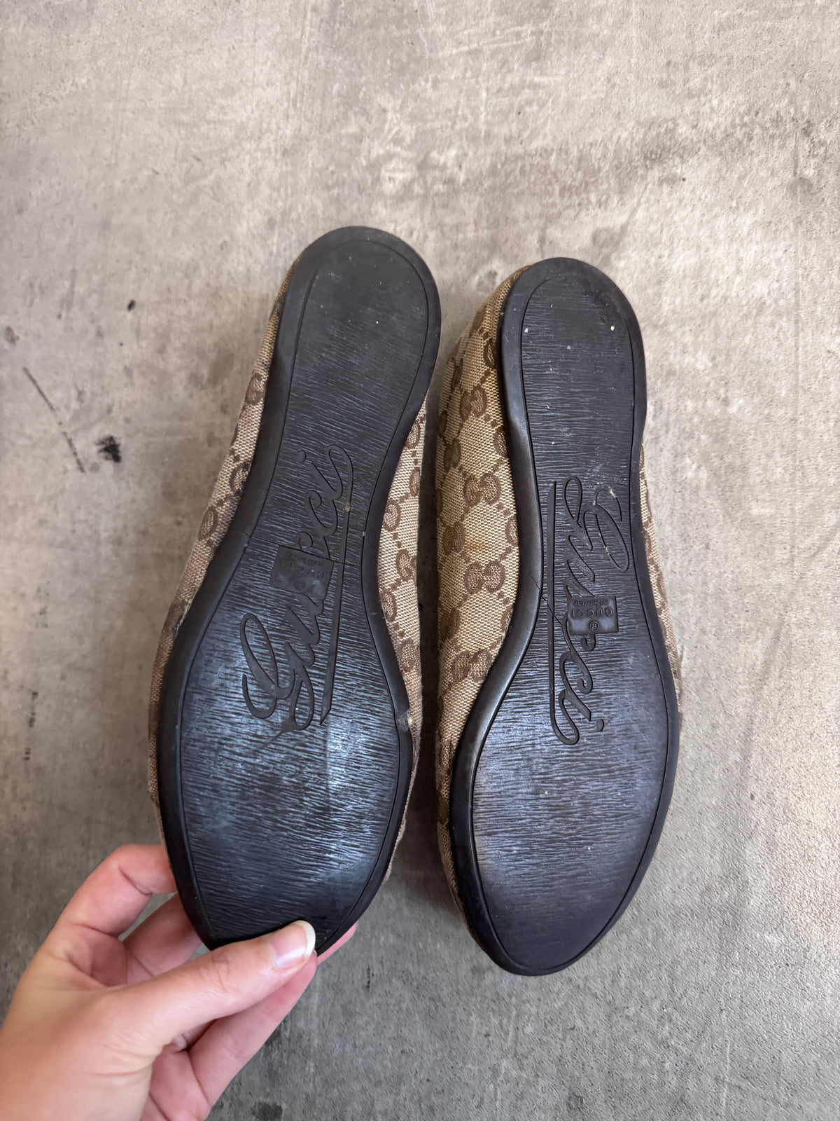 Gucci Monogram Ballerina Flats (UK4.5)